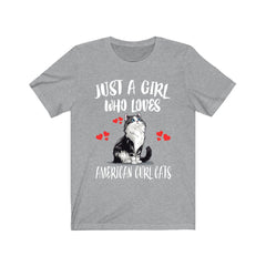 American Curl Cat T-Shirt for Girls - american curl cat print design