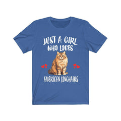 American Longhair Cat T-Shirt for Girls - american longhair cat print design