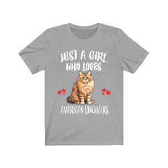 American Longhair Cat T-Shirt for Girls - american longhair cat print design