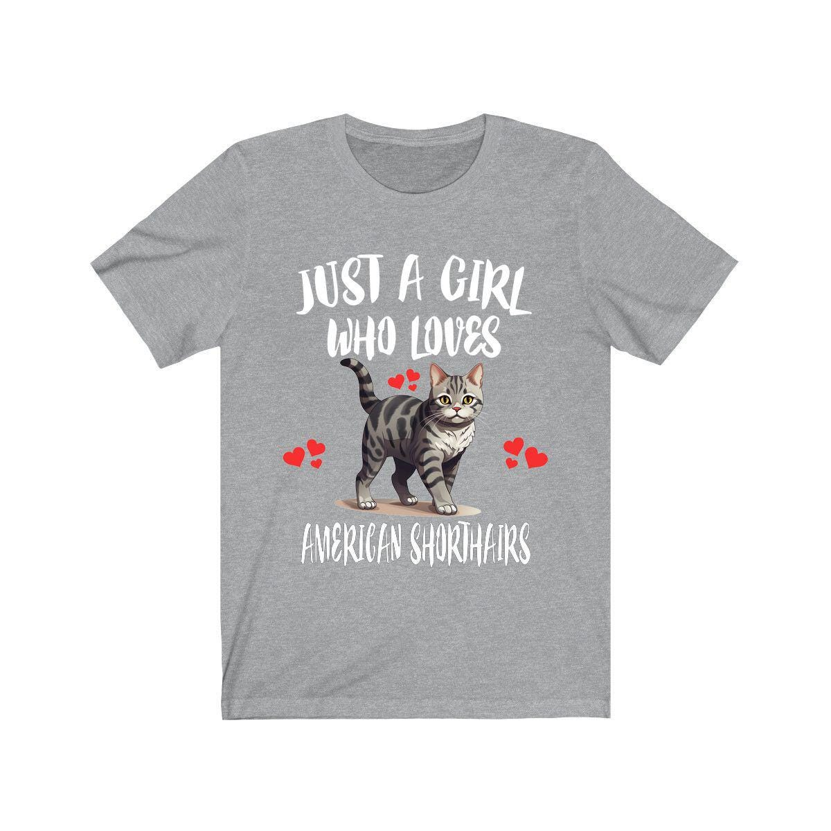 Just A Girl Who Loves American Shorthair Cats Shirt, American Shorthair Cat Lover Shirt, Cat Shirt, Cat Lover Gift, Animal Shirt Image 3