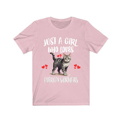 American Shorthair Cat T-Shirt for Girls - american shorthair cat print design
