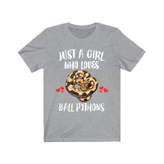 Just A Girl Who Loves Ball Pythons Snakes Shirt - Ball Python print design