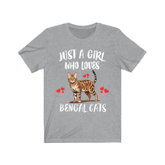 Just A Girl Who Loves Bengal Cats Shirt - bengal cat print design