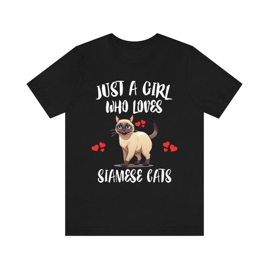 Just A Girl Who Loves Siamese Cats Shirt - Siamese cat print design