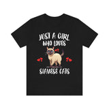Just A Girl Who Loves Siamese Cats Shirt, Siamese Cat Lover Shirt, Cat Shirt, Siamese Cat Lover Gift, Animal Shirt Image 1