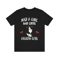 Aegean Cat T-Shirt for Girls - aegean cat print design