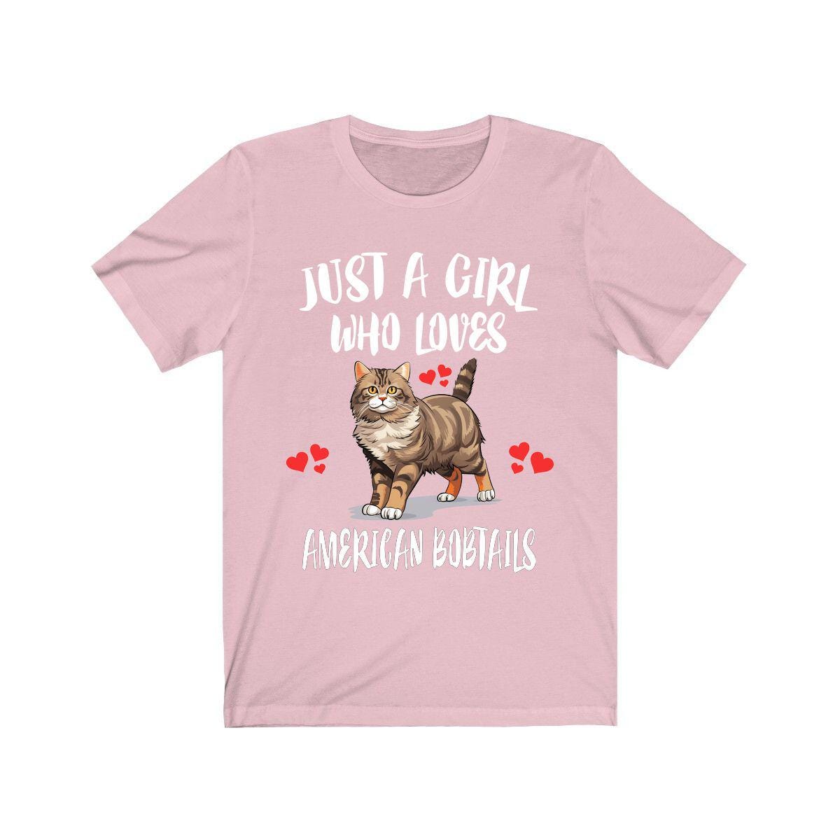 Just A Girl Who Loves American Bobtails Shirt, American Bobtail Cat Lover Shirt, Cat Shirt, Cats Gift, Animal Shirt Image 4