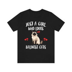 Just A Girl Who Loves Balinese Cats Shirt - Balinese cat print design
