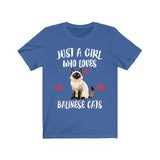 Just A Girl Who Loves Balinese Cats Shirt, Balinese Cat Lover Shirt, Cat Shirt, Cat Lover Gift, Animal Shirt Image 1