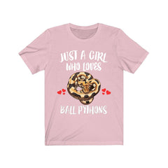 Just A Girl Who Loves Ball Pythons Snakes Shirt - Ball Python print design