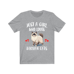 Just A Girl Who Loves Birman Cats Shirt - Birman cat print design
