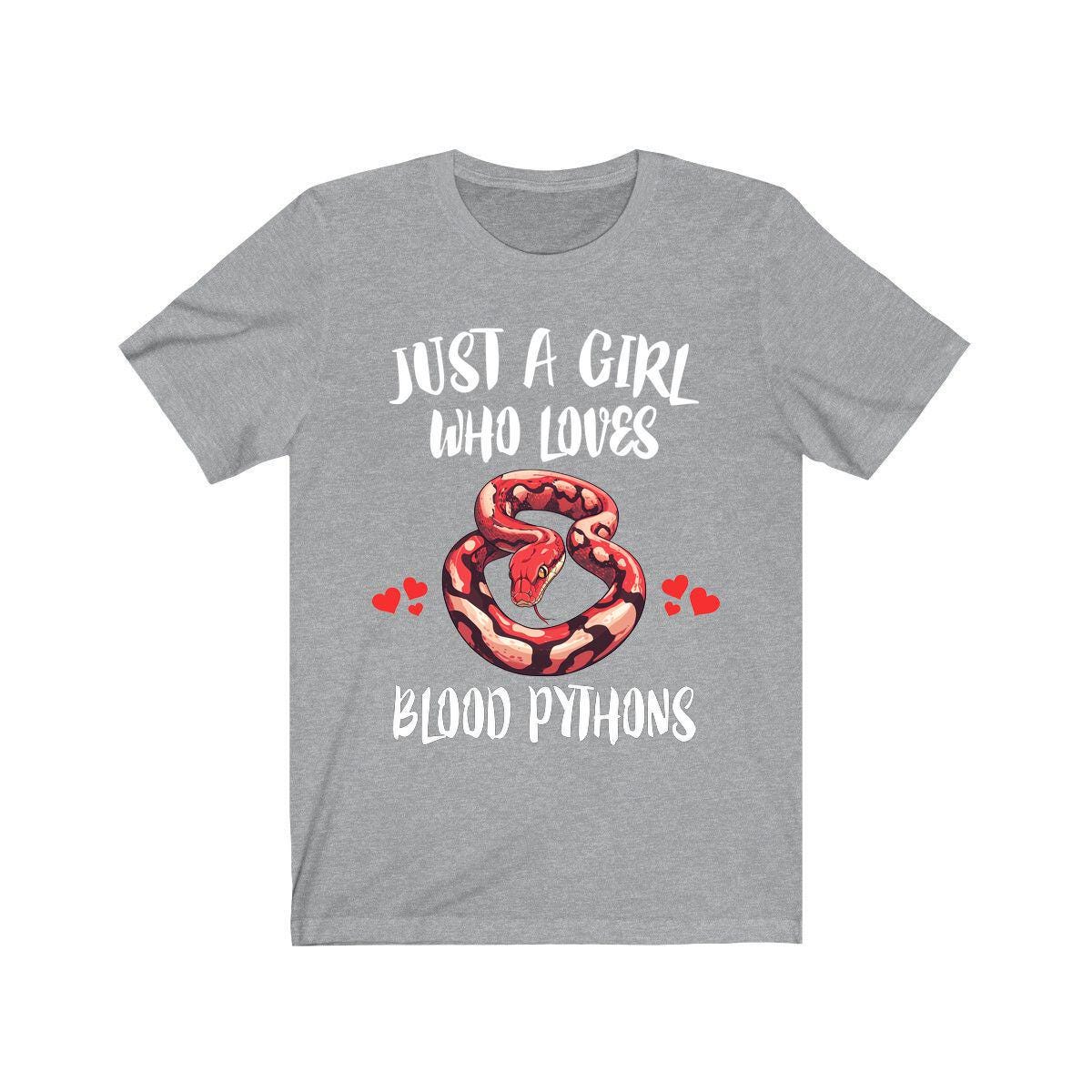 Just A Girl Who Loves Blood Pythons Snakes Shirt, Blood Python Lover Shirt, Python Shirt, Snake Lover Gift, Animal Shirt Image 1
