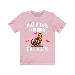 Just A Girl Who Loves Cheetoh Cats Shirt - Cheetoh cat print design