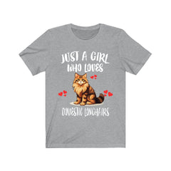 Just A Girl Who Loves Domestic Longhair Cats Shirt - domestic longhair cat print design