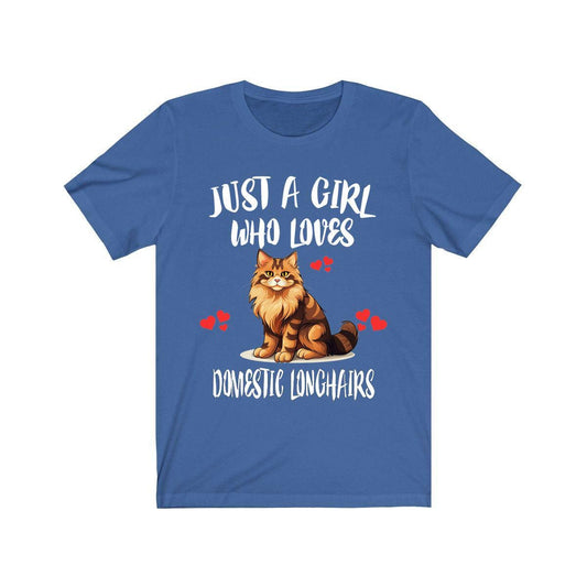 Just A Girl Who Loves Domestic Longhair Cats Shirt - domestic longhair cat print design