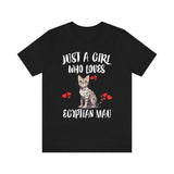 Just A Girl Who Loves Egyptian Mau Cats Shirt, Egyptian Mau Cat Lover Shirt, Cat Shirt, Cat Lover Gift, Animal Shirt Image 1