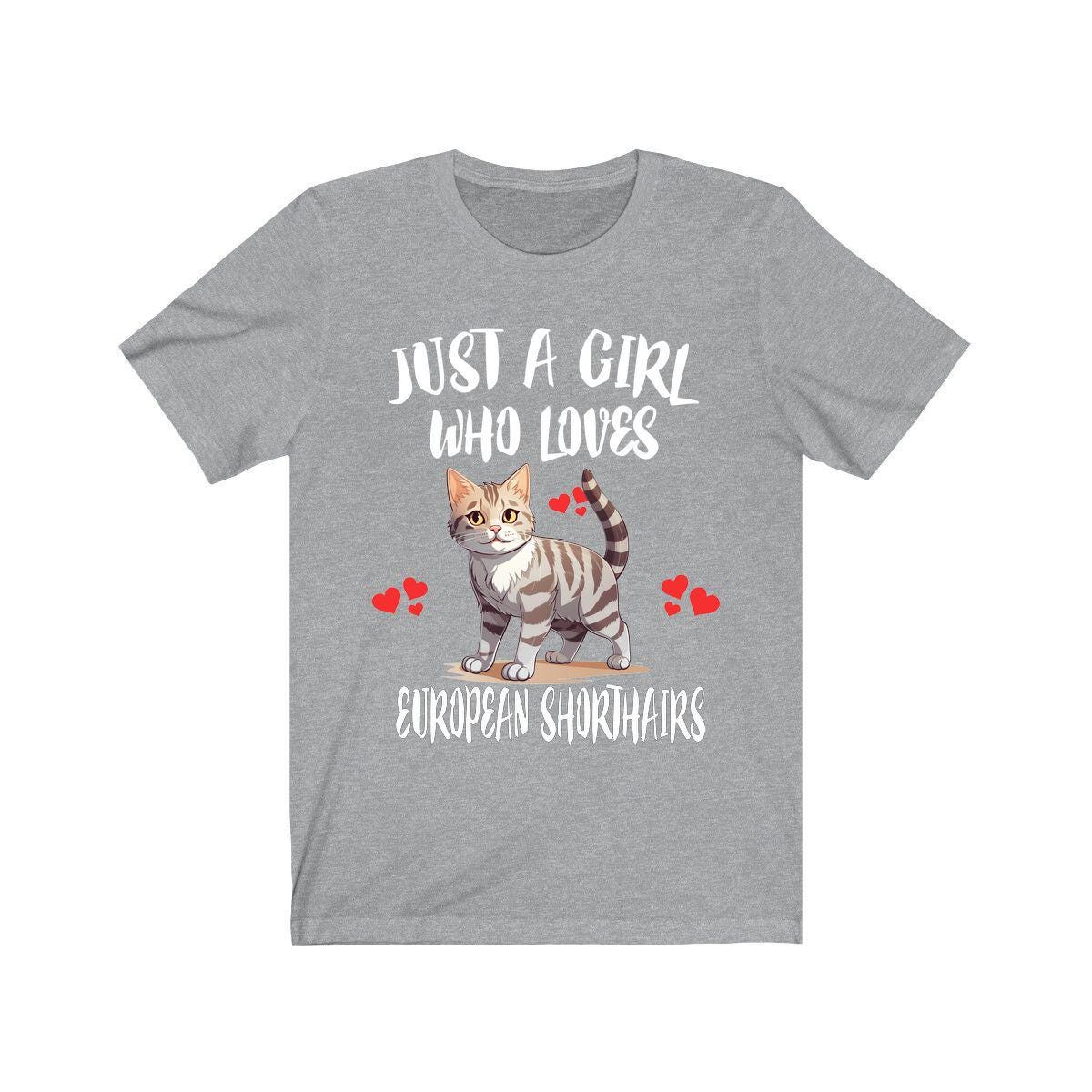 Just A Girl Who Loves European Shorthair Cats Shirt, European Shorthair Cat Lover Shirt, Cat Shirt, Cat Lover Gift, Animal Shirt Image 3