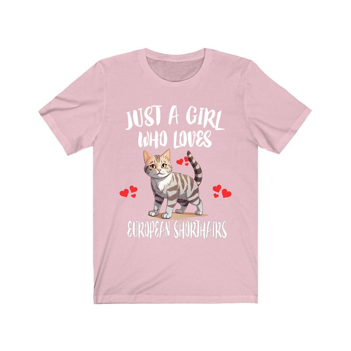 Just A Girl Who Loves European Shorthair Cats Shirt, European Shorthair Cat Lover Shirt, Cat Shirt, Cat Lover Gift, Animal Shirt Image 4