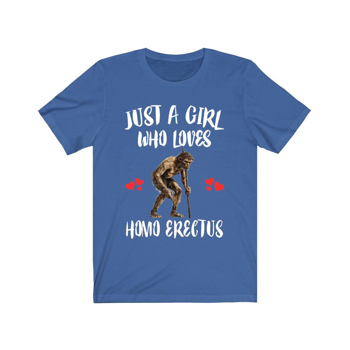 Just A Girl Who Loves Homo Erectus Shirt, Neanderthal Lover Shirt, Homo Erectus Shirt, Cave Man Funny, Animal Adult Kids Image 3