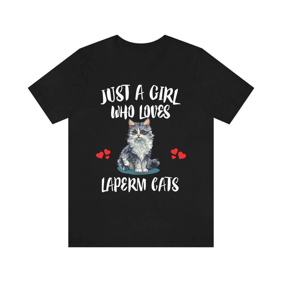 Just A Girl Who Loves Laperm Cats Shirt, Laperm Cat Lover Shirt, Cat Shirt, Cat Lover Gift, Animal Shirt Image 1