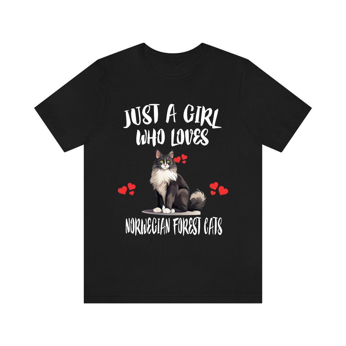 Just A Girl Who Loves Norwegian Forest Cats Shirt, Norwegian Cat Lover Shirt Image 3