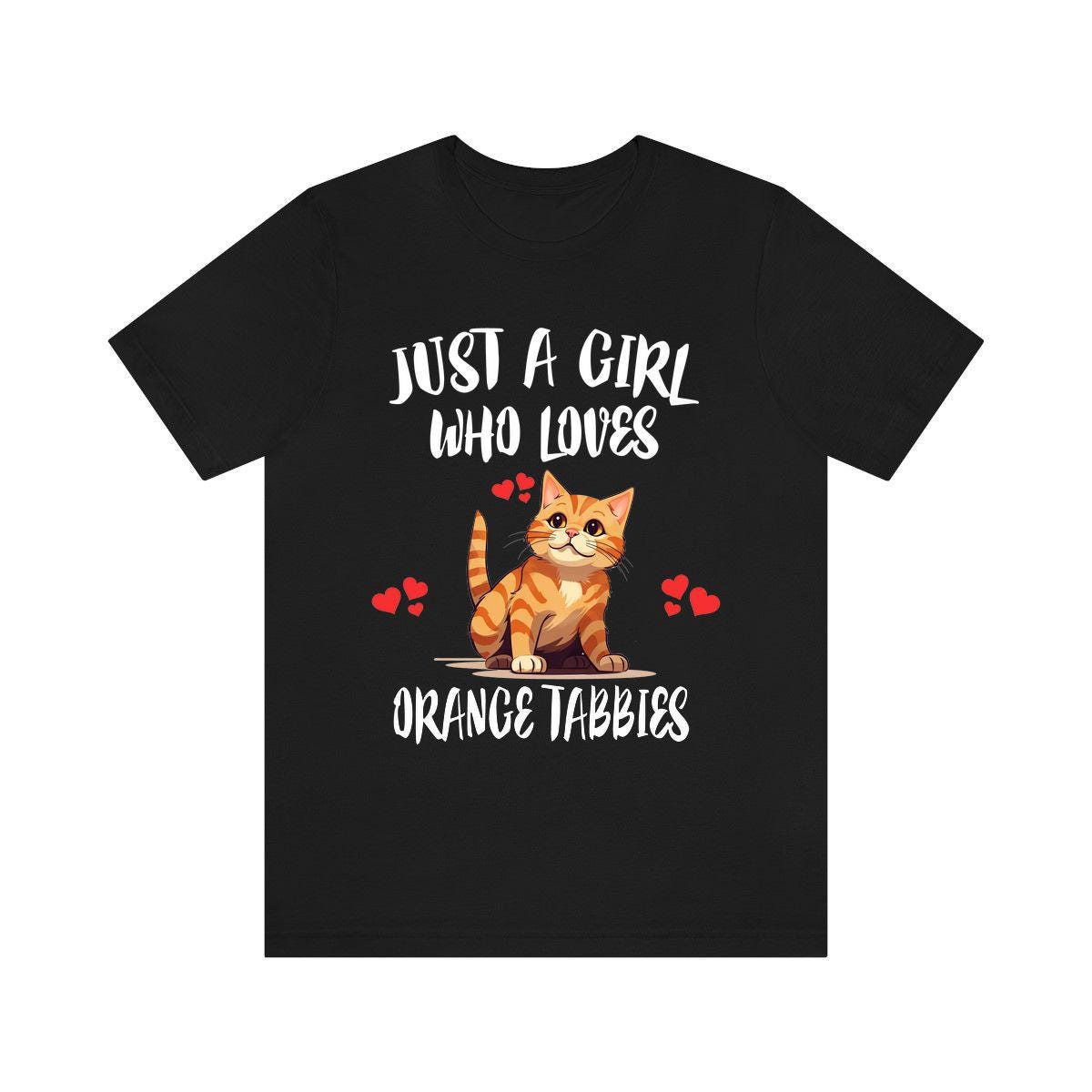 Just A Girl Who Loves Orange Tabbies Cats Shirt, Orange Tabby Cat Lover Shirt Image 2