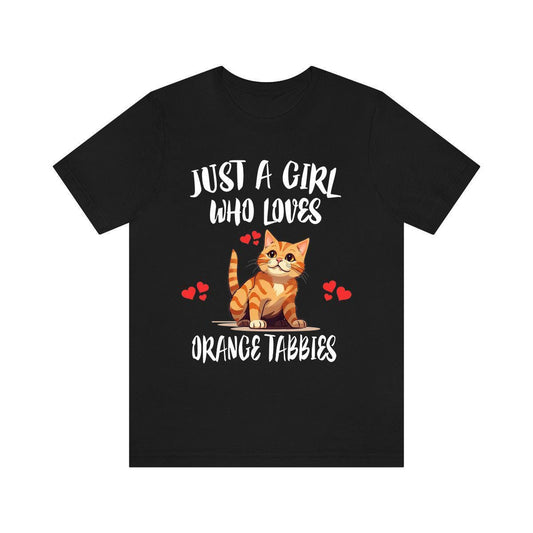 Just A Girl Who Loves Orange Tabbies Cats Shirt - orange tabby print design