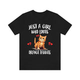 Just A Girl Who Loves Orange Tabbies Cats Shirt, Orange Tabby Cat Lover Shirt Image 2