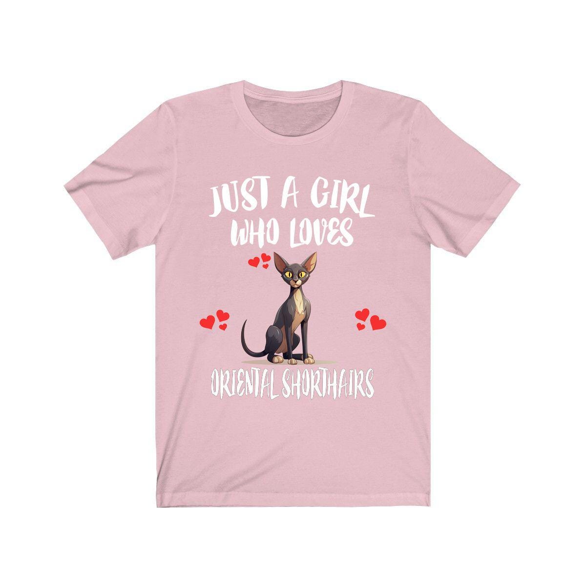 Just A Girl Who Loves Oriental Shorthairs Cats T-Shirt Cat Lover Gift Image 4
