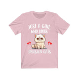 Just A Girl Who Loves Persian Cats T-Shirt Cat Lover Gift Image 4
