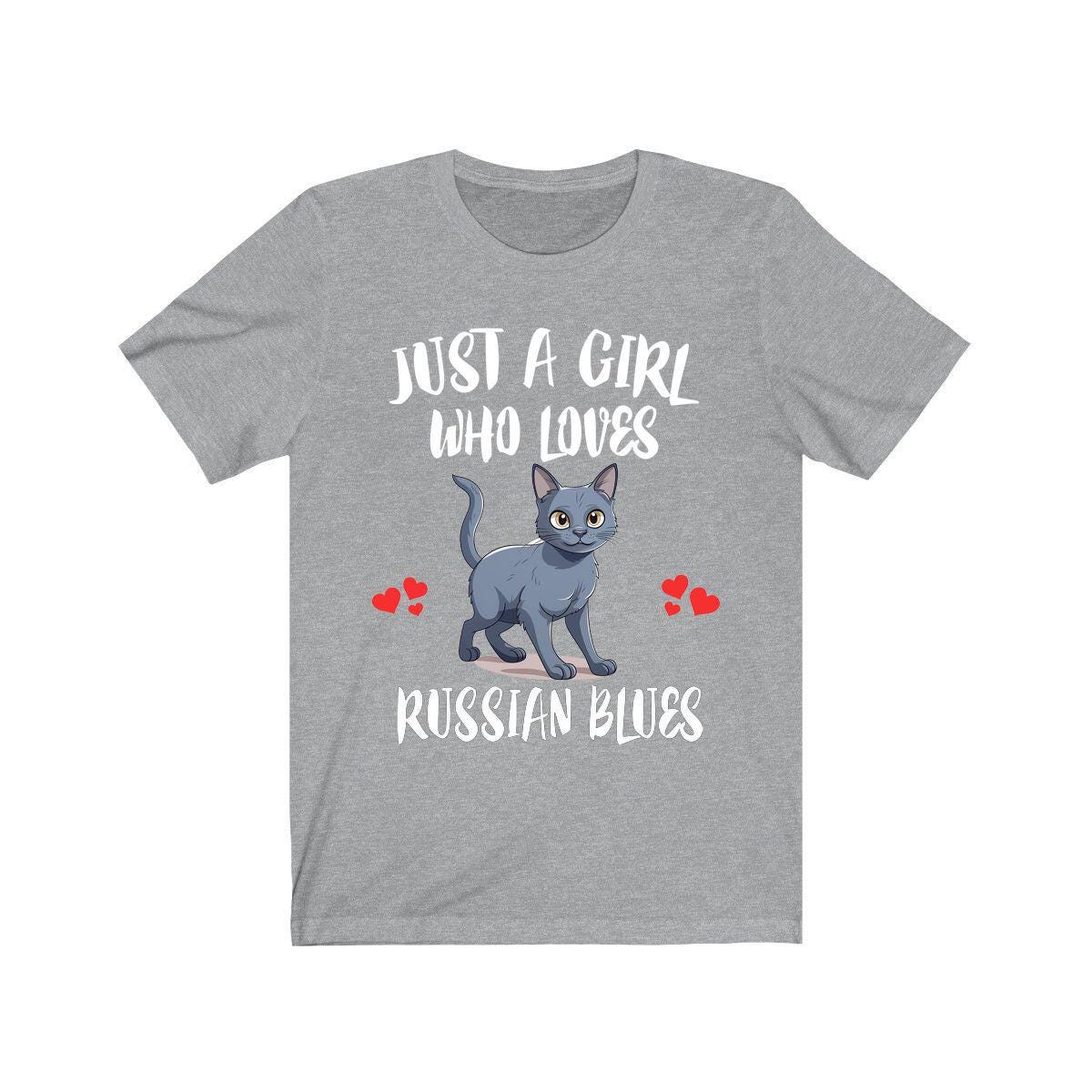 Just A Girl Who Loves Russian Blues Cats T-Shirt Cat Lover Gift Image 3