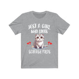 Just A Girl Who Loves Scottish Folds Cats T-Shirt Cat Lover Gift Image 3