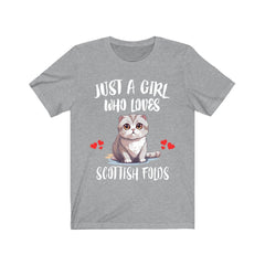 Scottish Fold Cat T-Shirt for Girls - scottish fold cat print design