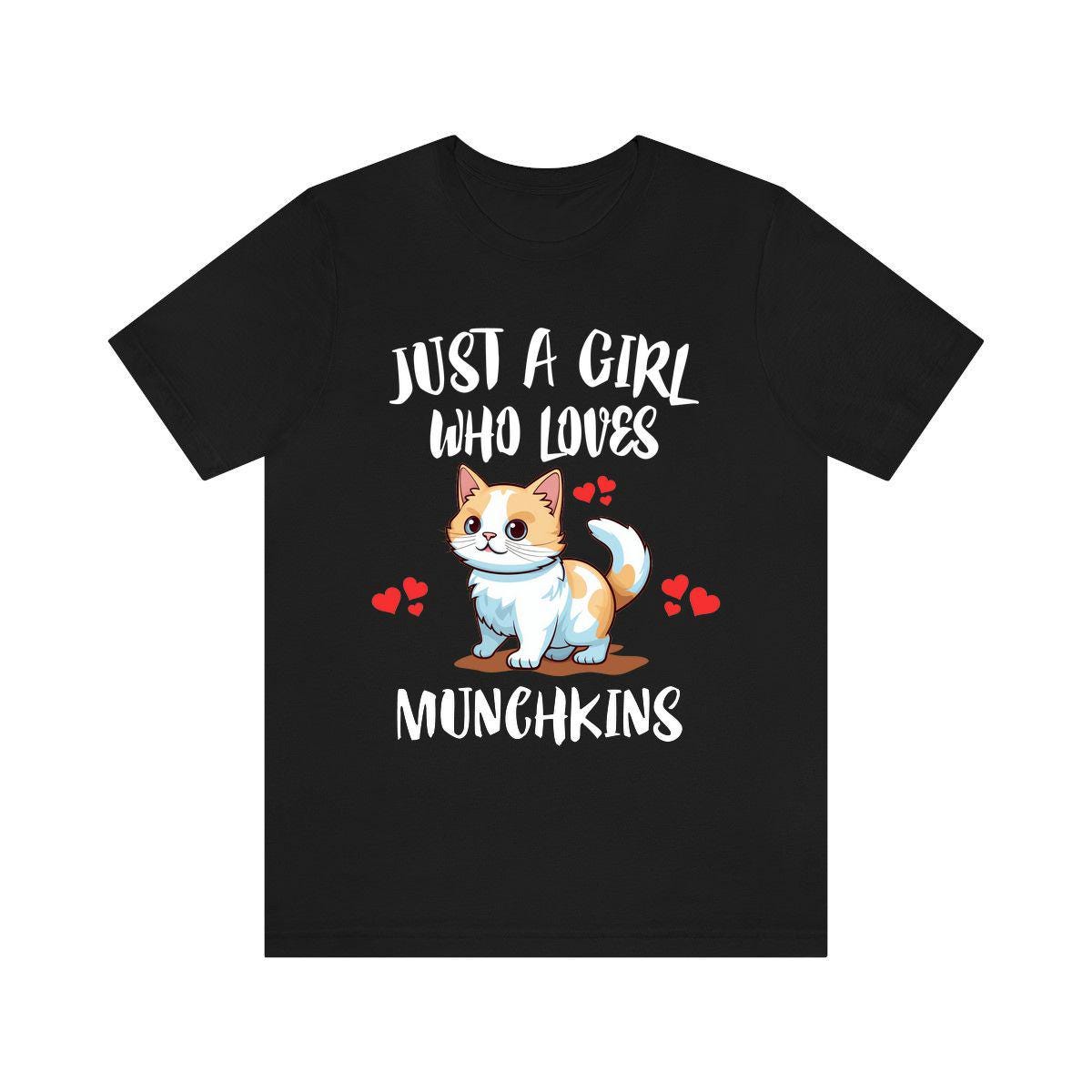 Just A Girl Who Loves Munchkings Cats Shirt, Munchking Cat Lover Shirt Image 1