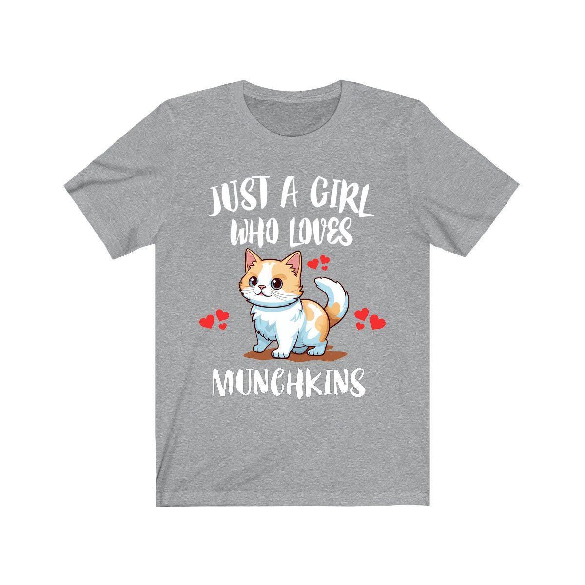 Just A Girl Who Loves Munchkings Cats Shirt, Munchking Cat Lover Shirt Image 3