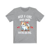 Just A Girl Who Loves Munchkings Cats Shirt, Munchking Cat Lover Shirt Image 3