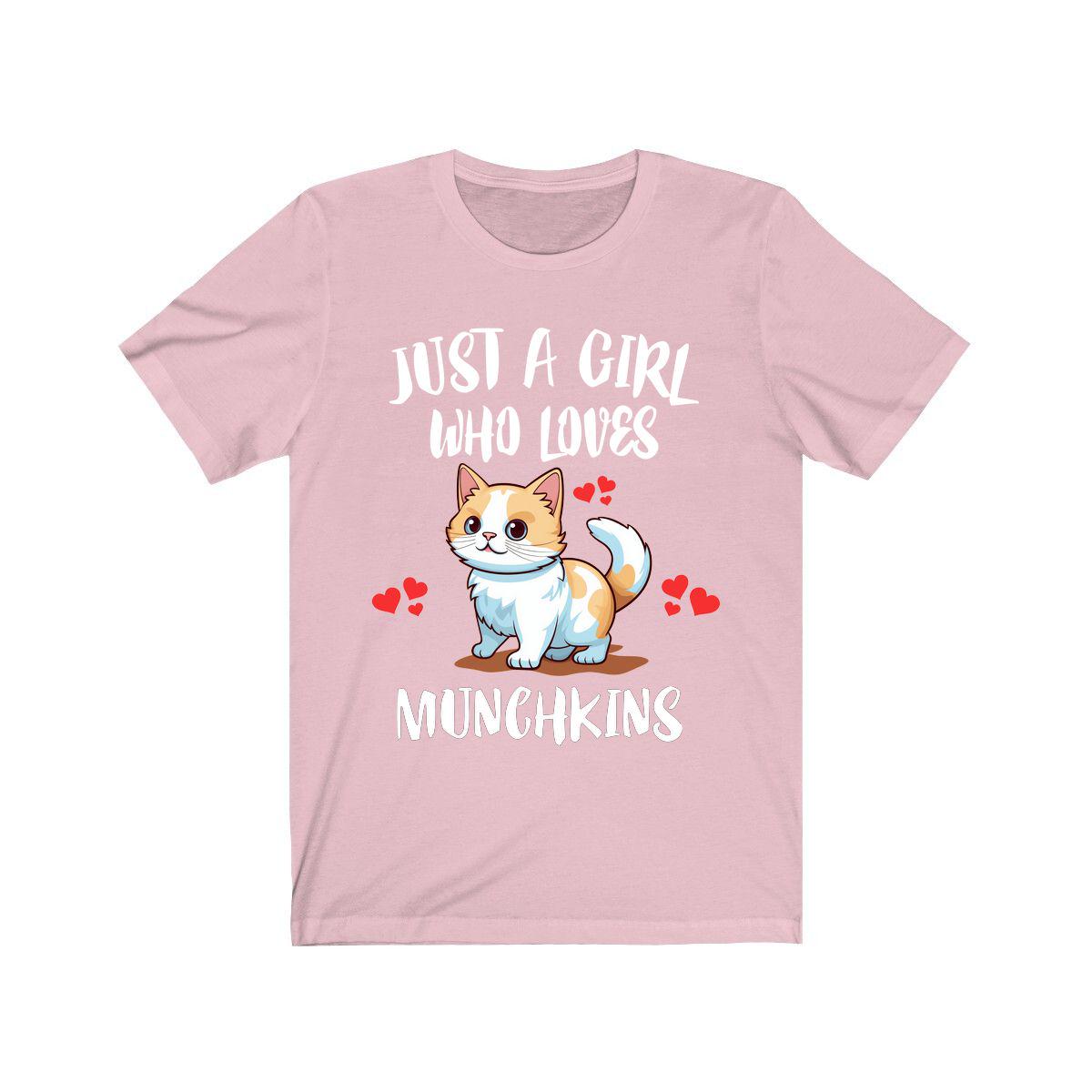 Just A Girl Who Loves Munchkings Cats Shirt, Munchking Cat Lover Shirt Image 4