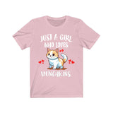 Just A Girl Who Loves Munchkings Cats Shirt, Munchking Cat Lover Shirt Image 4
