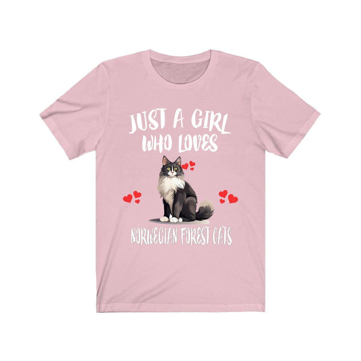 Just A Girl Who Loves Norwegian Forest Cats Shirt, Norwegian Cat Lover Shirt Image 5
