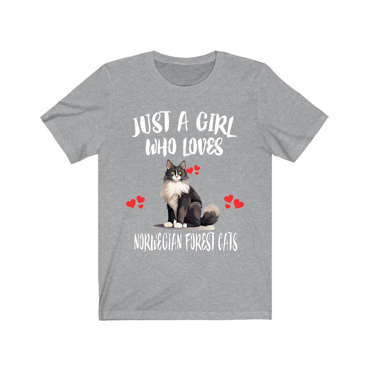 Just A Girl Who Loves Norwegian Forest Cats Shirt, Norwegian Cat Lover Shirt Image 1