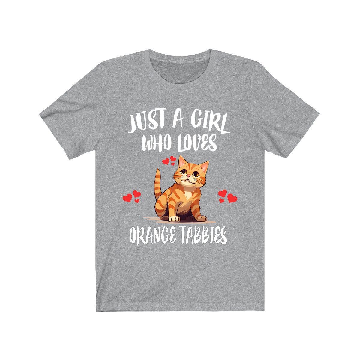 Just A Girl Who Loves Orange Tabbies Cats Shirt, Orange Tabby Cat Lover Shirt Image 3