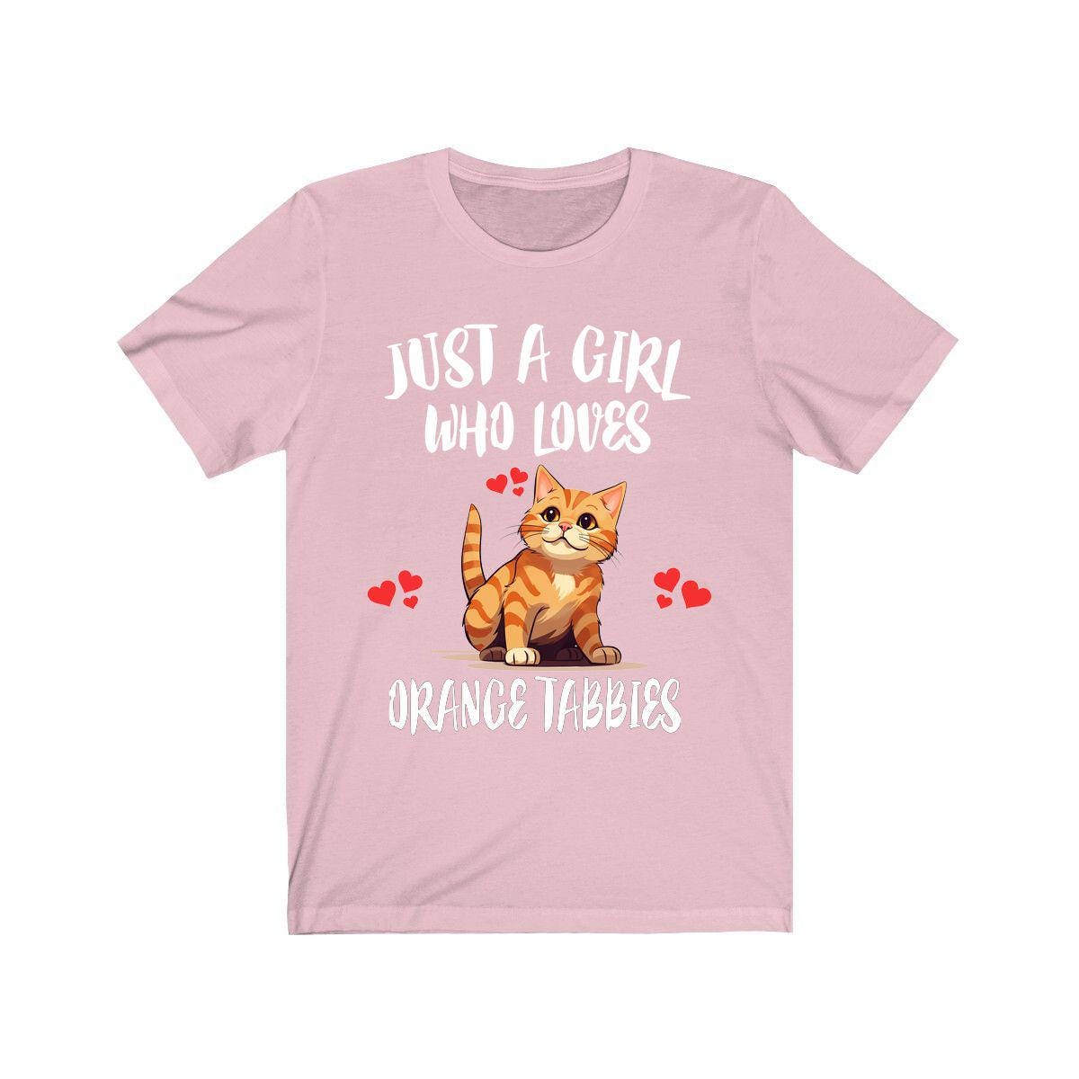 Just A Girl Who Loves Orange Tabbies Cats Shirt, Orange Tabby Cat Lover Shirt Image 4