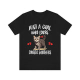 Just A Girl Who Loves Domestic Shorthairs Cats T-Shirt Cat Lover Gift Image 1