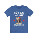 Just A Girl Who Loves Domestic Shorthairs Cats T-Shirt Cat Lover Gift Image 2