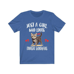 Domestic Shorthair Cat T-Shirt for Girls - cat print design