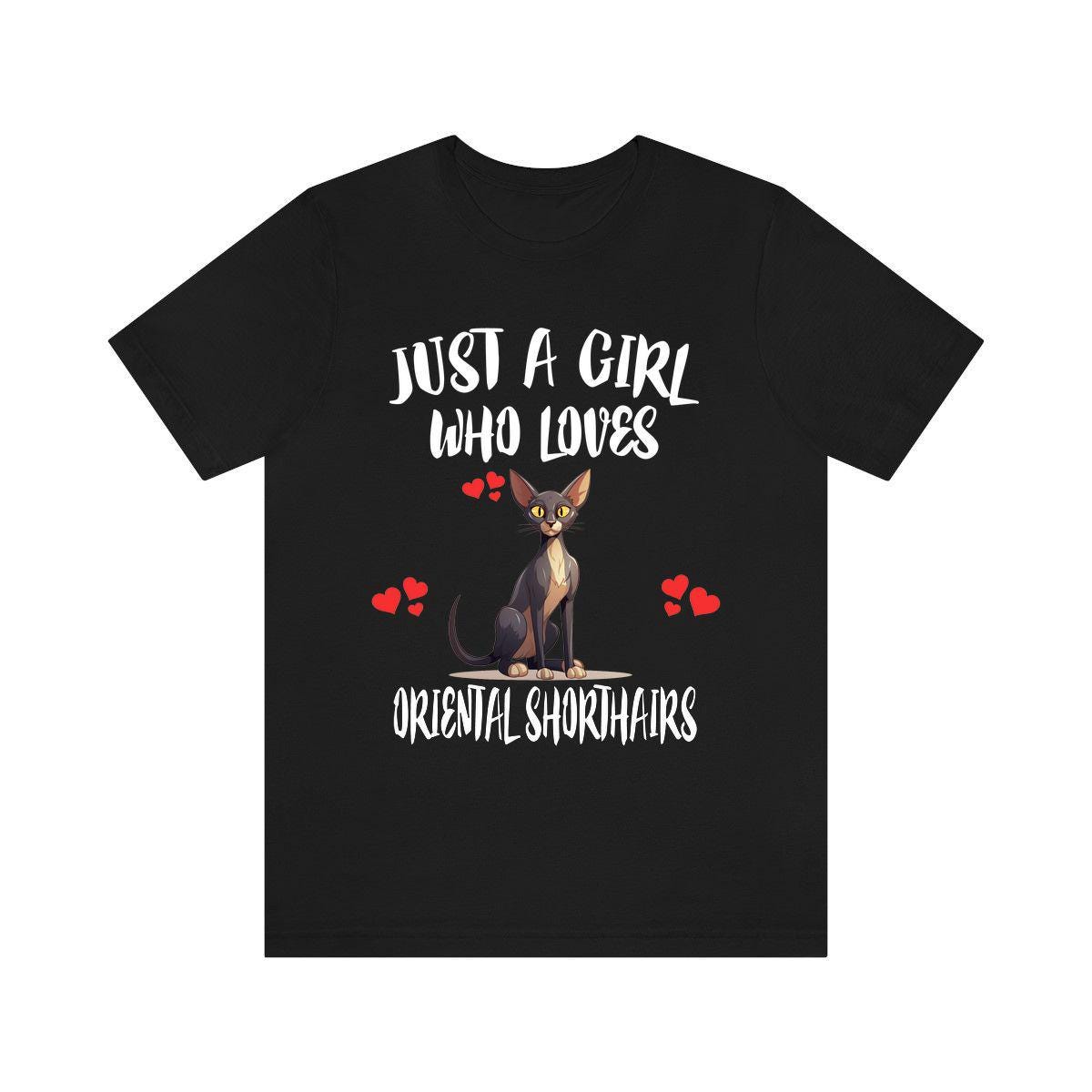 Just A Girl Who Loves Oriental Shorthairs Cats T-Shirt Cat Lover Gift Image 2