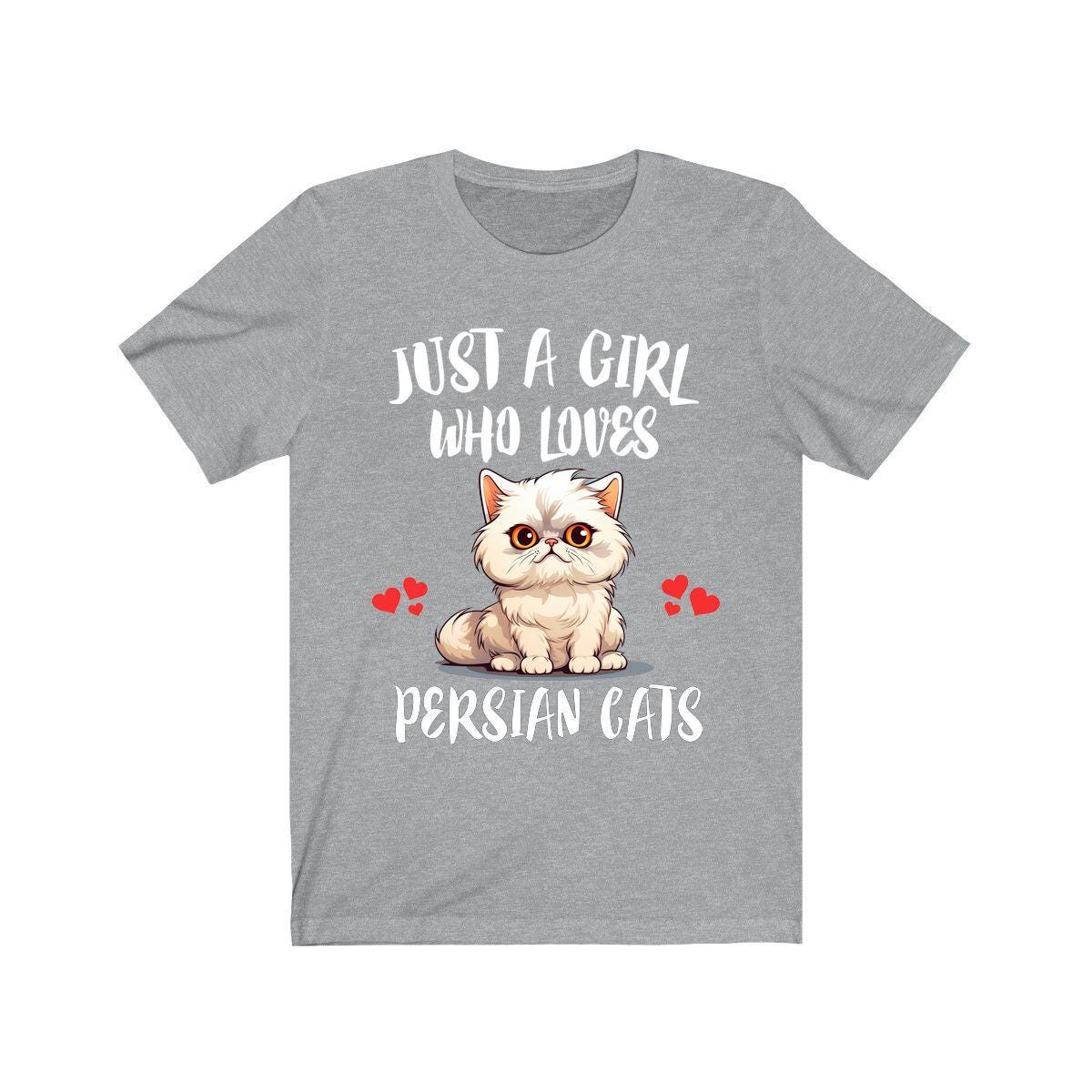 Just A Girl Who Loves Persian Cats T-Shirt Cat Lover Gift Image 3