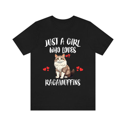 Ragamuffin Cat T-Shirt for Girls - ragamuffin cat print design