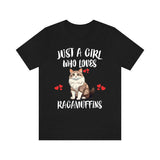 Just A Girl Who Loves Ragamuffins Cats T-Shirt Cat Lover Gift Image 1