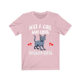 Just A Girl Who Loves Russian Blues Cats T-Shirt Cat Lover Gift Image 4